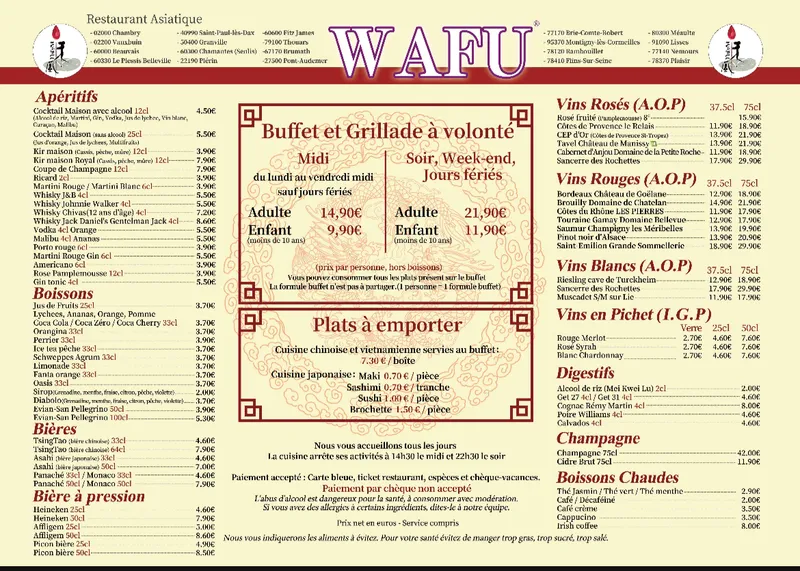 menu 0 of WAFU Restaurant