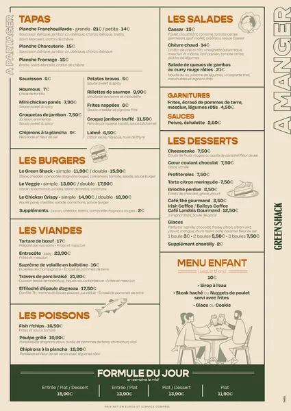 menu 0 of Green Shack