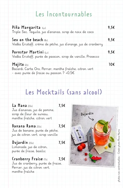 menu 1 of Les Fils à Maman Rennes