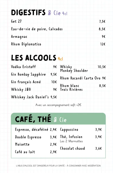 menu 2 of Les Fils à Maman Rennes
