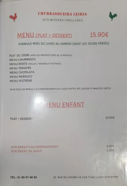 menu 1 of Churrasqueira Leiria