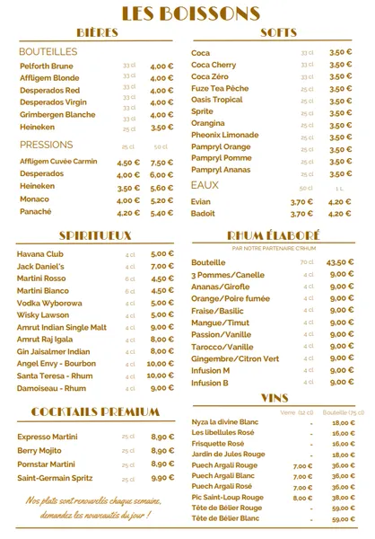 menu 0 of Chez Tini