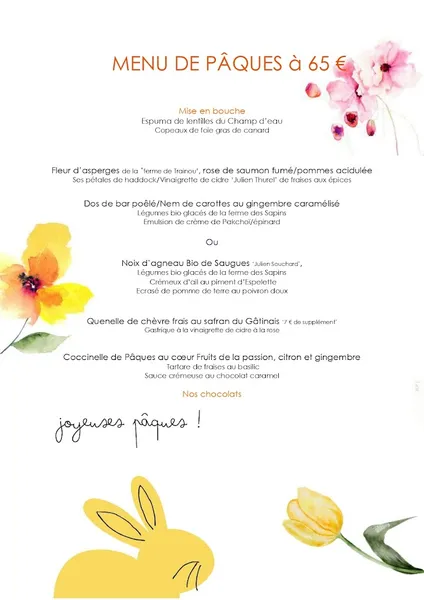 menu 1 of Restaurant Le Lancelot