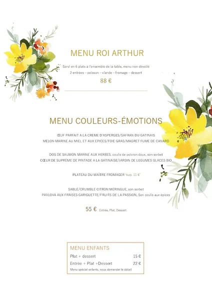 menu 2 of Restaurant Le Lancelot