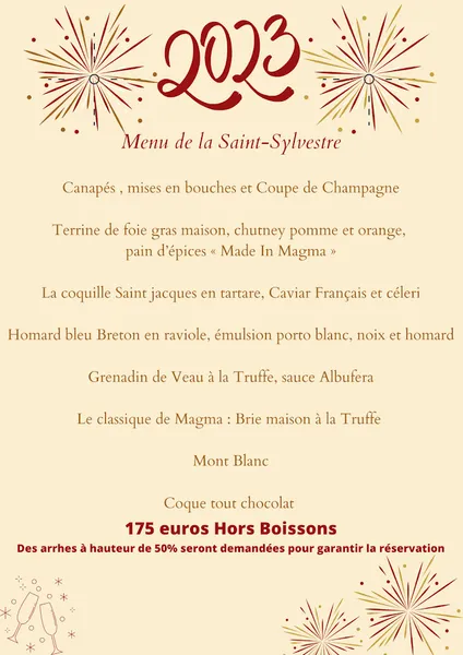 menu 0 of Restaurant MAGMA