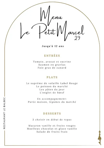 menu 1 of LE BALBEC