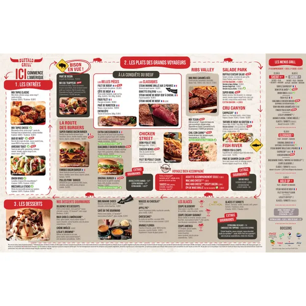 menu 2 of Buffalo Grill Chasse Sur Rhone
