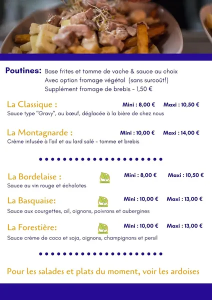 menu 0 of Au Nouveau Monde, Broue-Pub Bio et Québécois