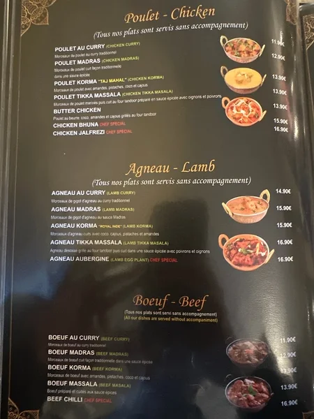 menu 0 of Royal Inde