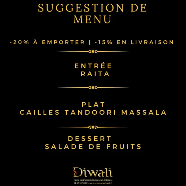 menu 1 of Restaurant Diwali