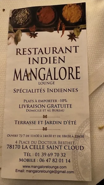 menu 0 of Mangalore Lounge