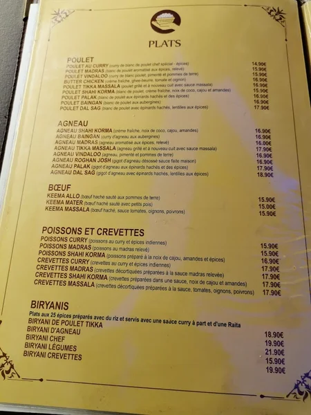 menu 0 of Le Basmati - Restaurant indien Suresnes