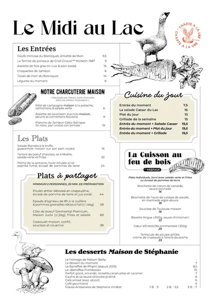 menu 1 of Domaine du Lac