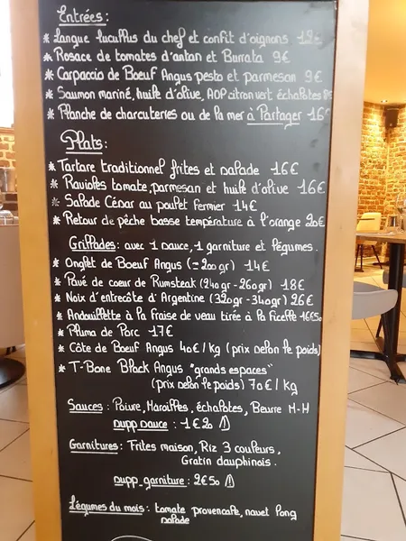 menu 0 of La Grange d'Aubry