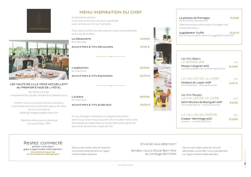 menu 0 of Les Hauts de Lille
