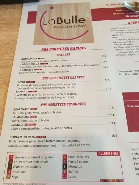 menu 0 of La Bulle