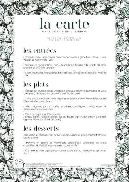 menu 1 of Au Bouchon Basque Le Resto