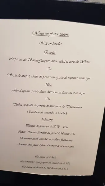 menu 0 of Restaurant Le Septentrion