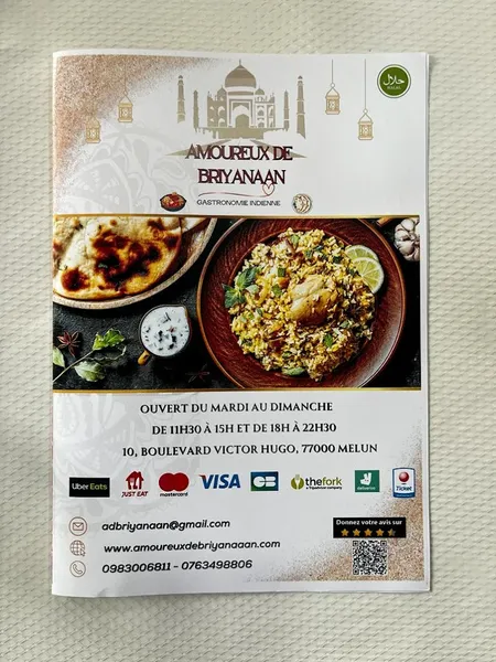 menu 0 of Amoureux de briyanaan