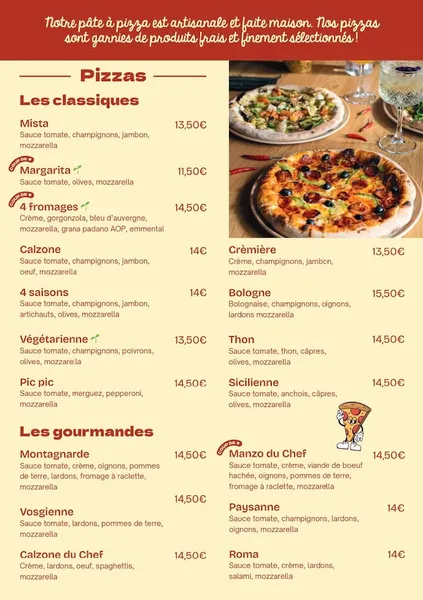 menu 0 of Marina's - Pizza, Pasta, Burger & mmmh