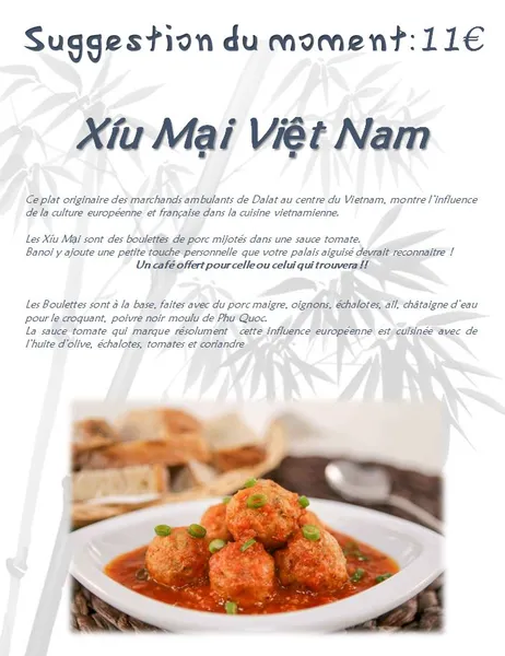 menu 1 of Chez Bànôi - LYON - Restaurant Vietnamien