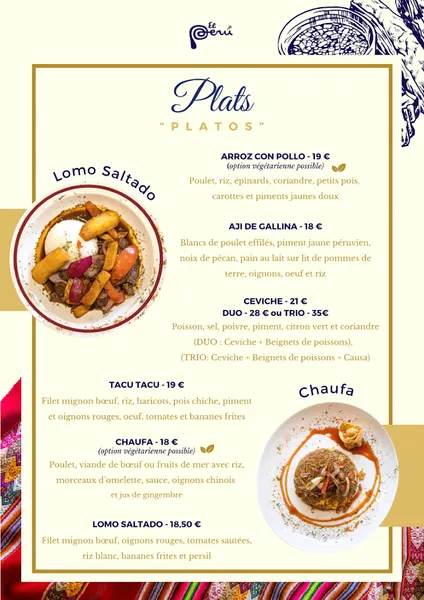 menu 0 of Restaurant El Perú Mulhouse