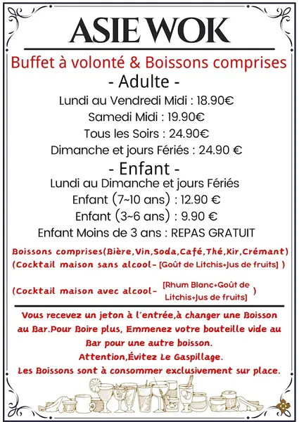 menu 0 of Restaurant Asie Wok