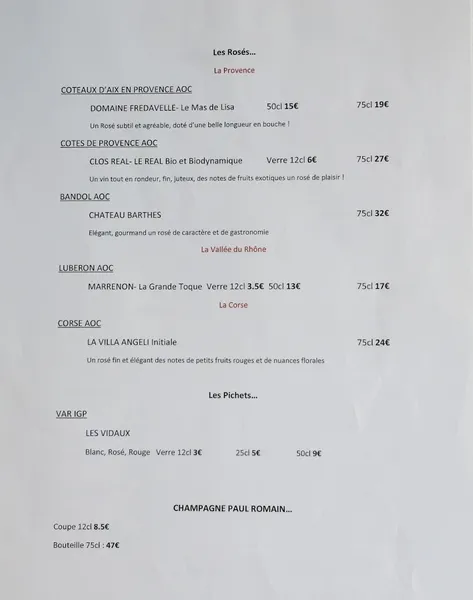 menu 1 of Restaurant La Cour du Théâtre