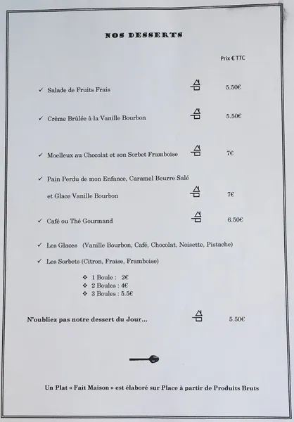 menu 2 of Restaurant La Cour du Théâtre