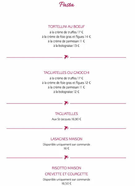 menu 1 of Trattoria L'Angelo