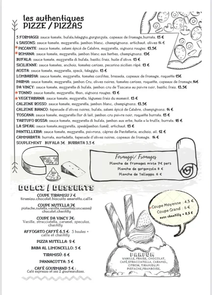 menu 1 of Da Vincy