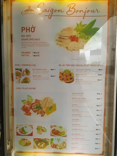 menu 0 of Restaurant Saigon Bonjour