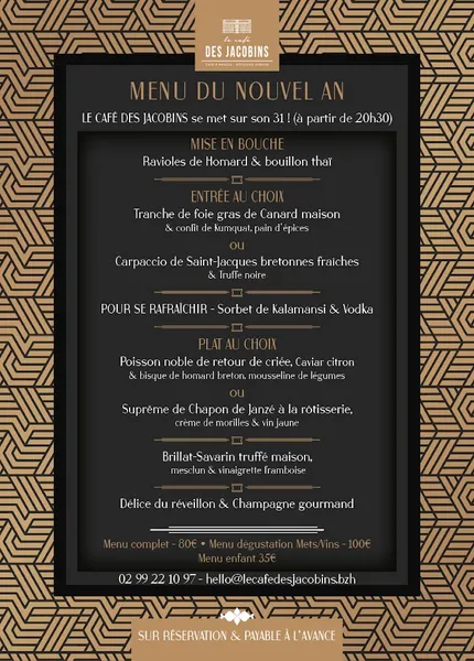 menu 1 of Le Café des Jacobins