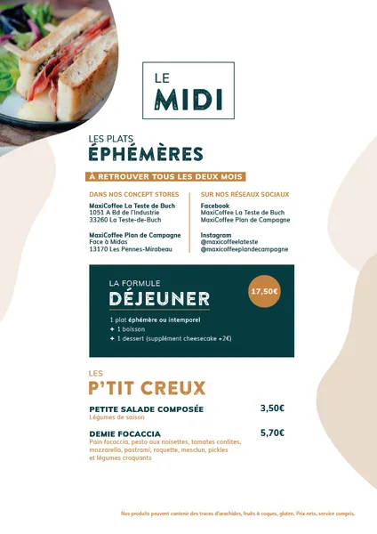 menu 2 of MaxiCoffee Concept Store