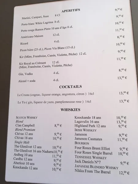 menu 1 of Restaurant l'Arbre Gruson