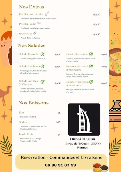 menu 0 of Dubai Marina Restaurant Marocain
