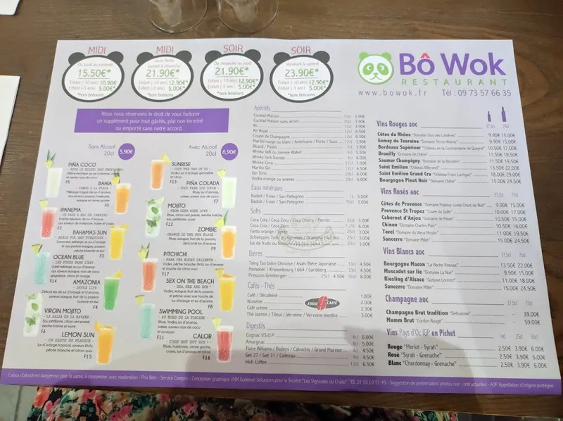menu 0 of Bô Wok Restaurant