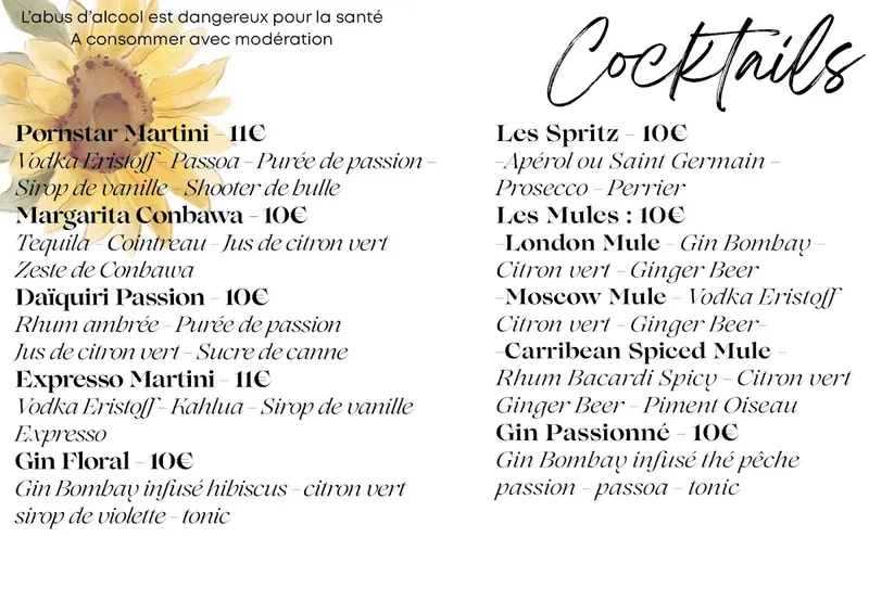 menu 0 of Le Dionysos