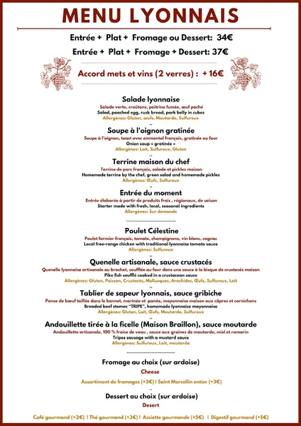 menu 1 of Auberge des canuts - Bouchon Lyonnais