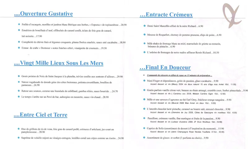 menu 1 of Cuisine et Dépendances By Fabrice BONNOT