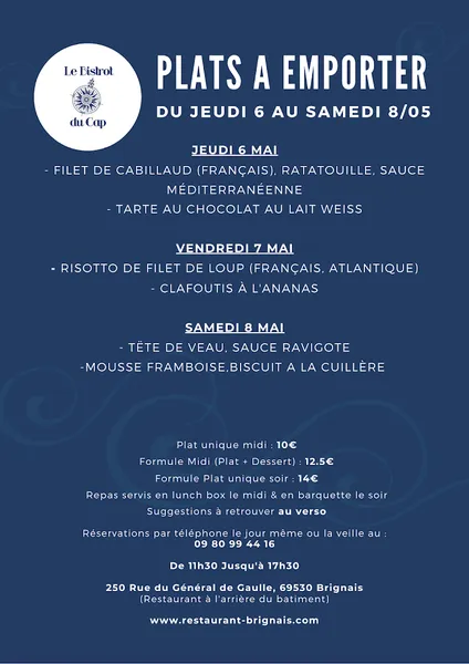 menu 1 of Le Bistrot du Cap
