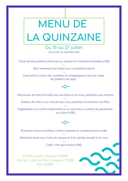 menu 0 of Le Resto - UCPA Aqua Stadium Mérignac