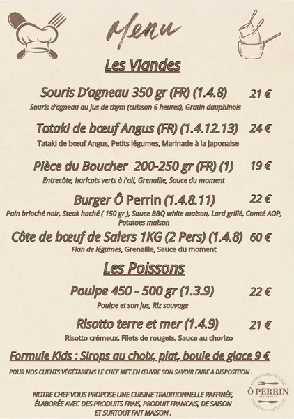 menu 0 of Ô PERRIN