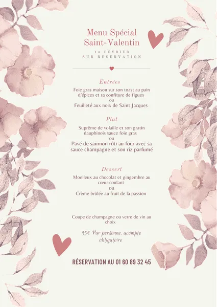 menu 1 of Restaurant O’Trois