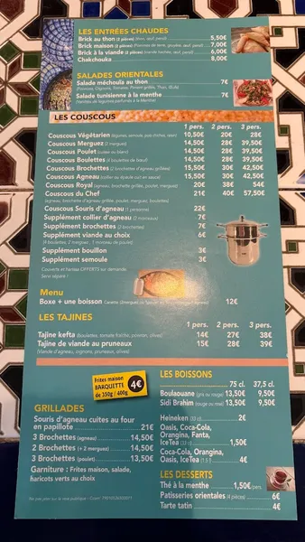 menu 0 of Le Hoggar