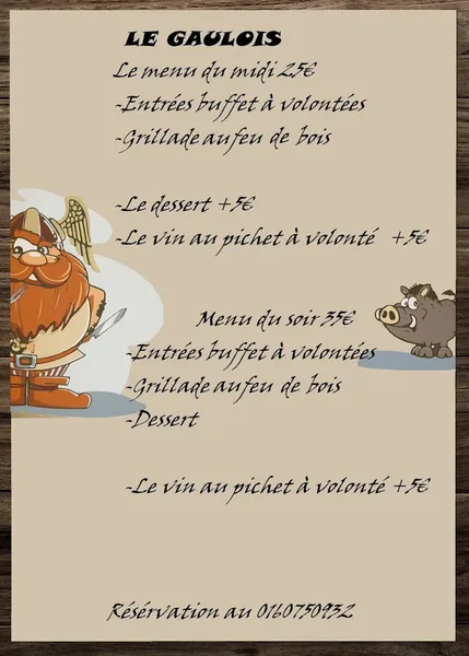 menu 1 of Le Gaulois