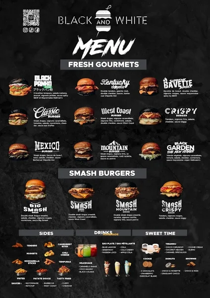 menu 0 of Black & White Burger Bezons