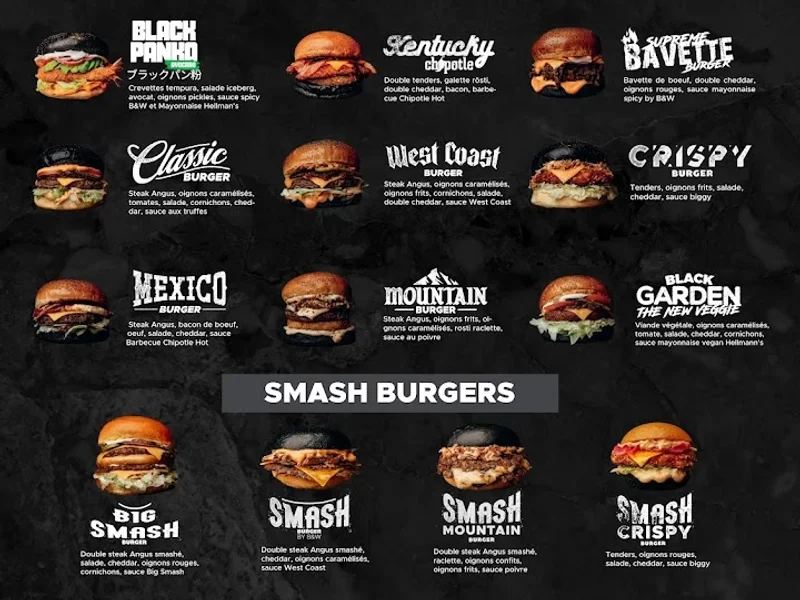 menu 0 of Black & White Burger Bezons