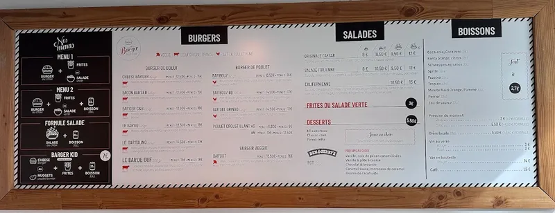 menu 0 of Barger Burger