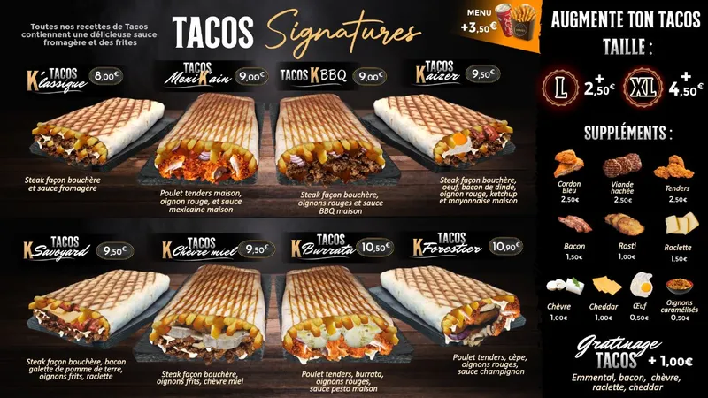 menu 1 of Le K Burger (Cannes)
